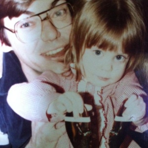 Dad and a 3-or-so year old me.